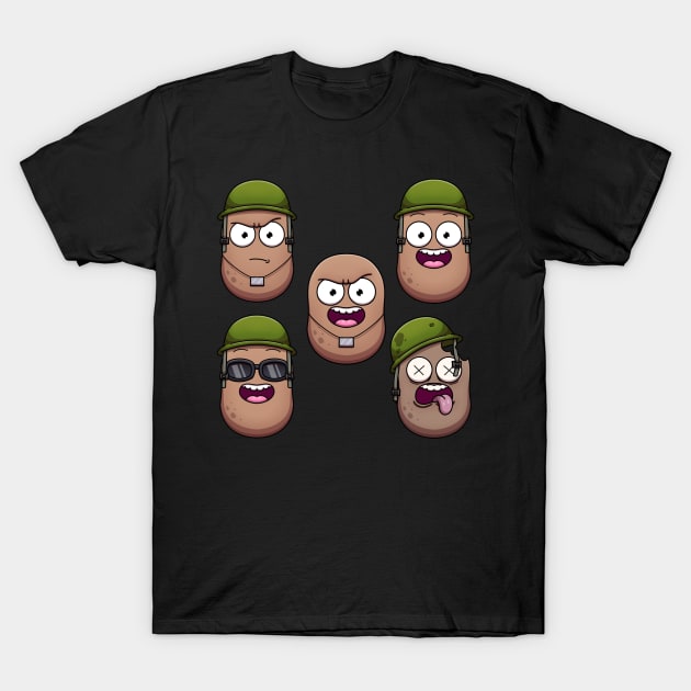 Funny Army Potato Characters Sticker Pack T-Shirt by TheMaskedTooner